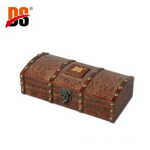 DS Restoring Ancient Laser Engraving Patter Tea Box Solid Basswood Wooden Tea Set Packaging Box